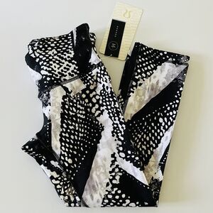 LULULEMON ATHLETICA Static Mist White Black Wunder Under Crop III Leggings- US 4
